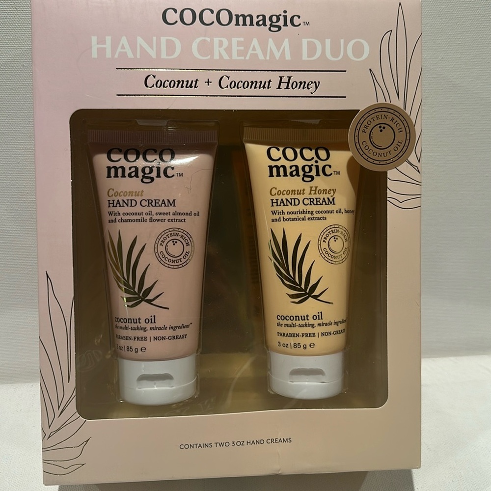 CocoMagic Hand Cream Duo in Coconut & Coconut Honey with Coconut Oil.